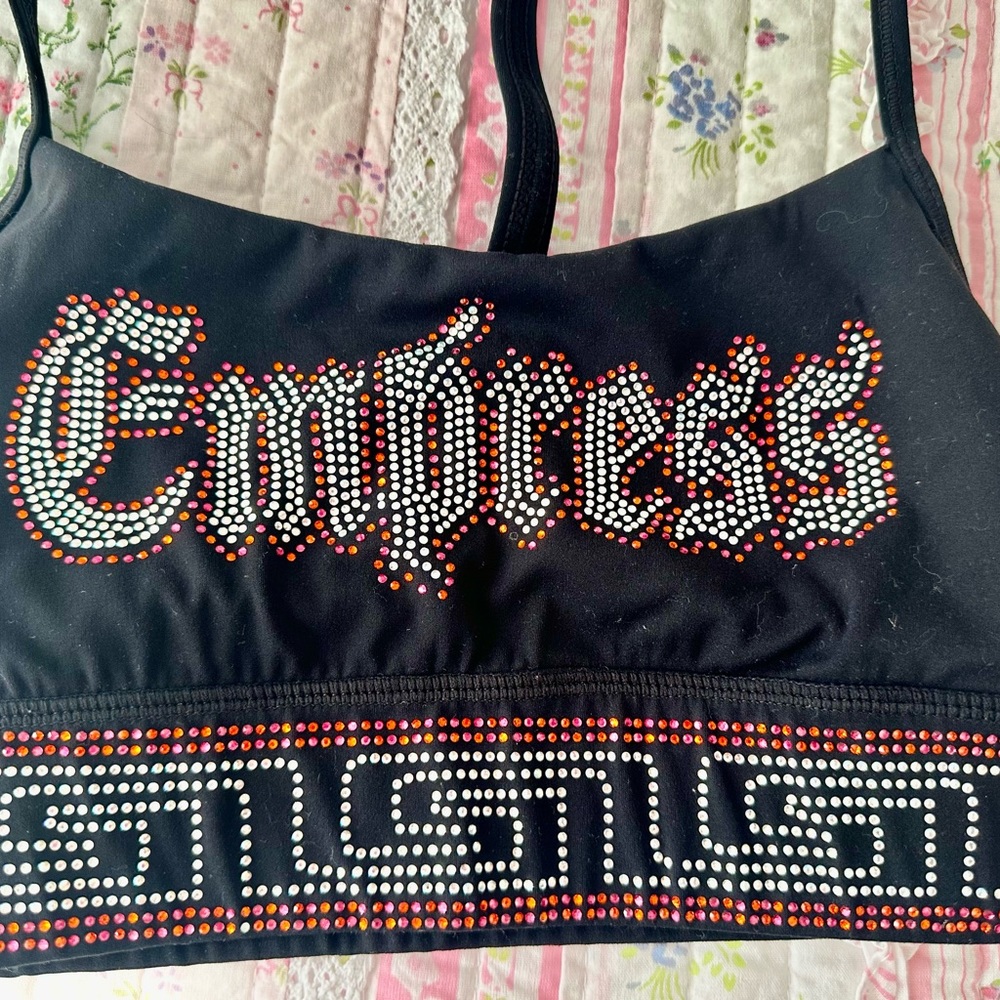 Cheer / dance/  gymnastics, with rhinestones sports bra word EXPRESS